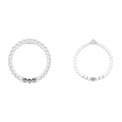 Mr right &amp; Mrs always right semi precious stones bracelet set