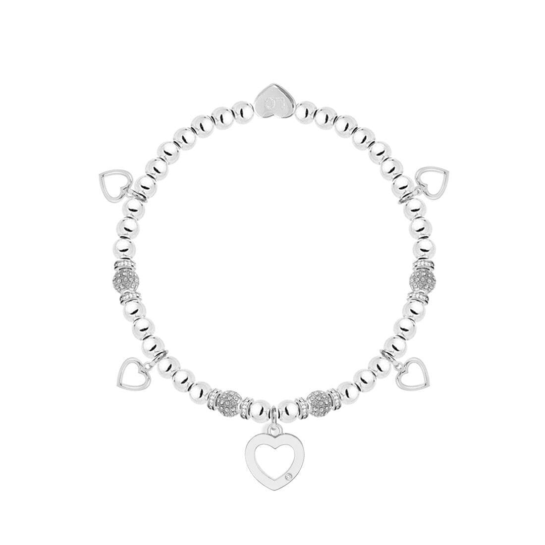 Happy 40th Birthday - Hearts charm bracelet in flower box
