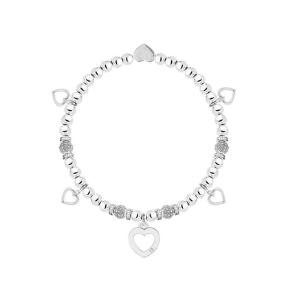 Happy 40th Birthday - Hearts charm bracelet in flower box