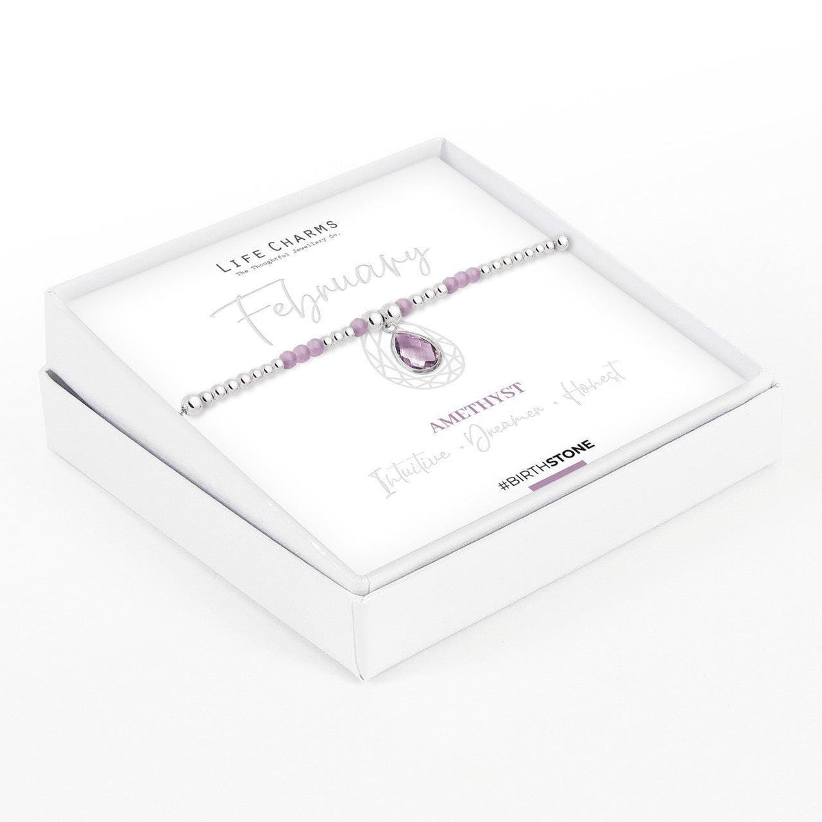 Life Charms February Birthstone Charm Bracelet