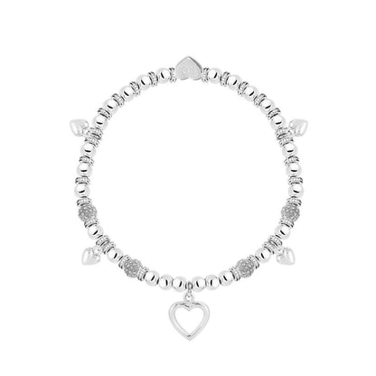 Happy 60th Birthday - Hearts charm bracelet in flower box