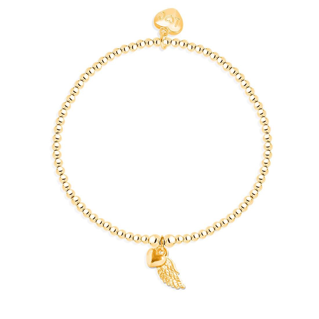 Sparkling angel wing bracelet in gold