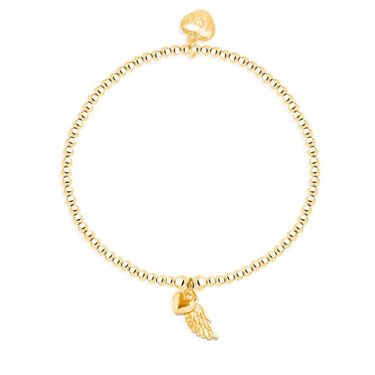 Sparkling angel wing bracelet in gold