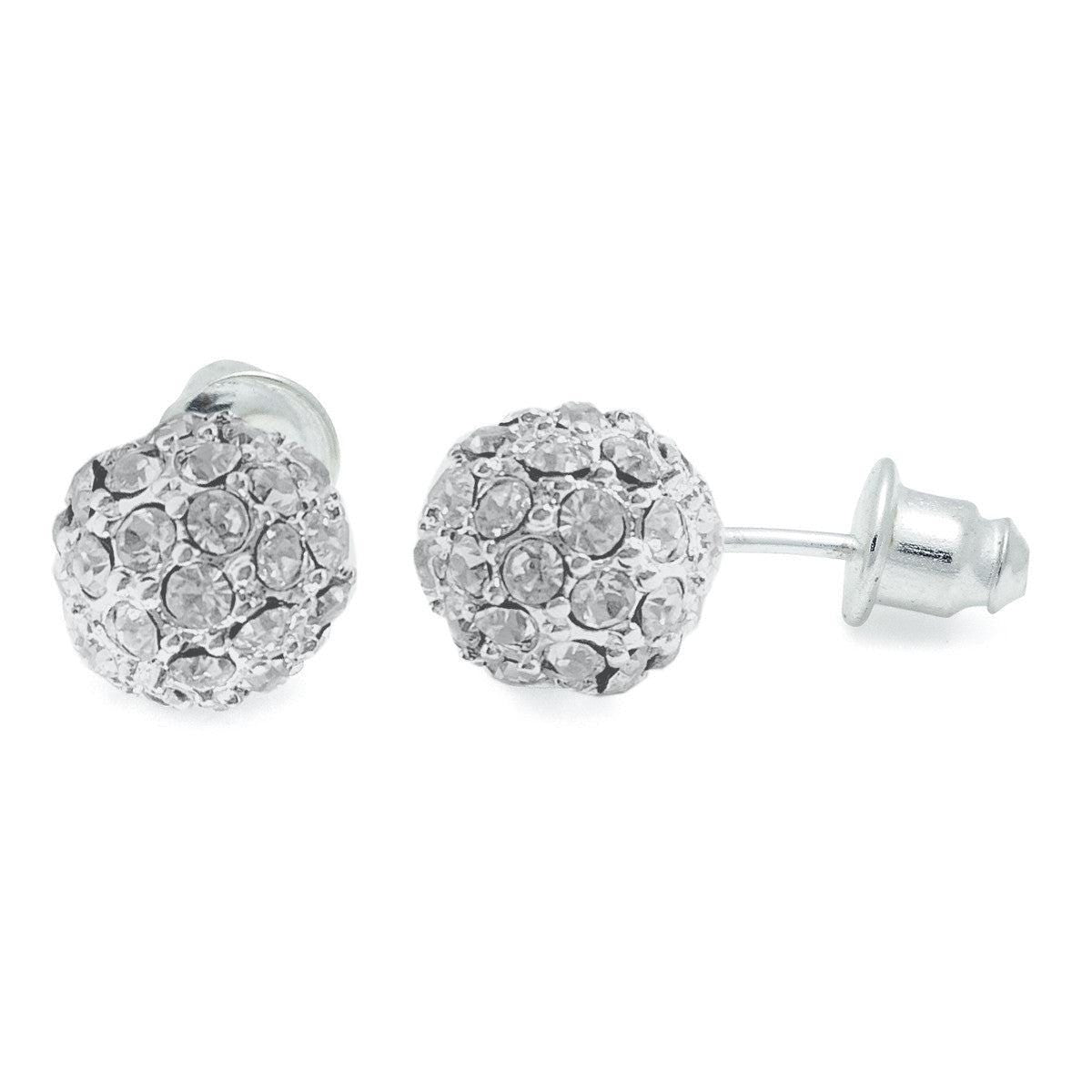 Crystal disco ball silver studs