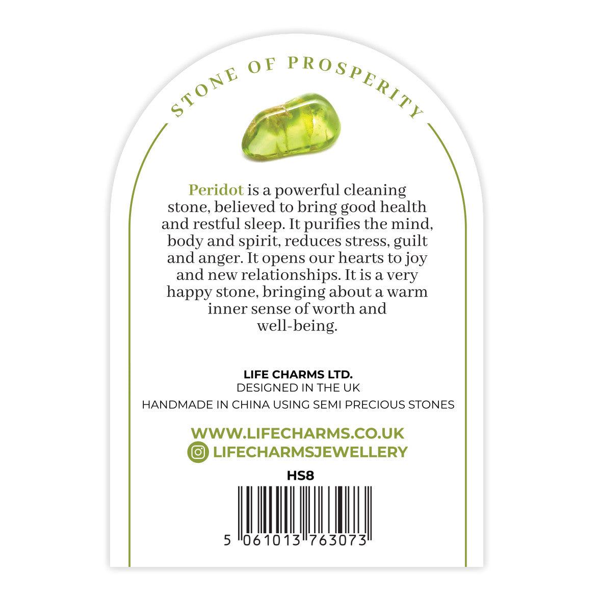 Peridot &amp; silver beads healing crystals bracelet