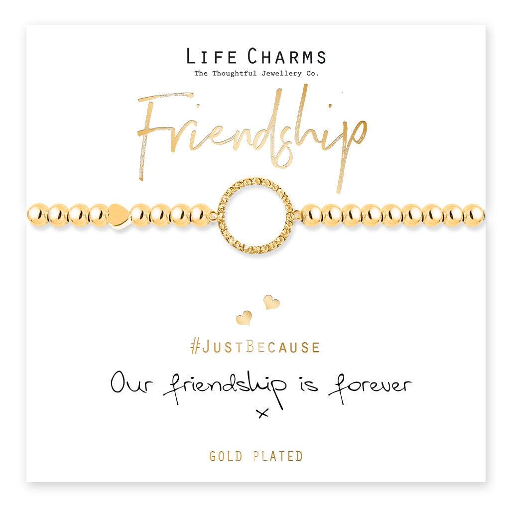 Friendship forever gold charm bracelet