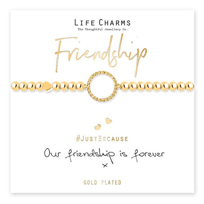 Friendship forever gold charm bracelet