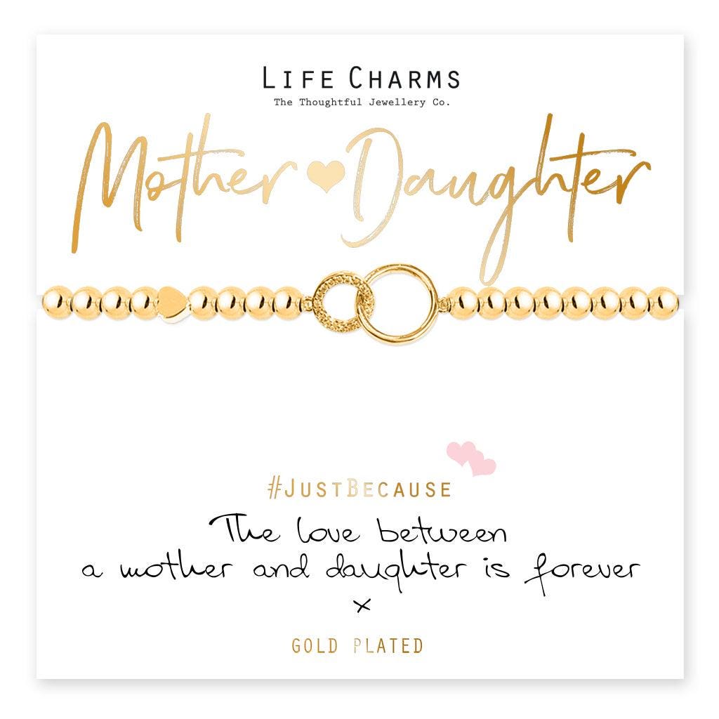 Mother &amp; Daughter gold charm bracelet