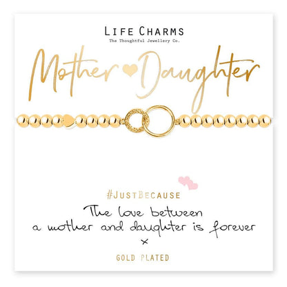 Mother &amp; Daughter gold charm bracelet