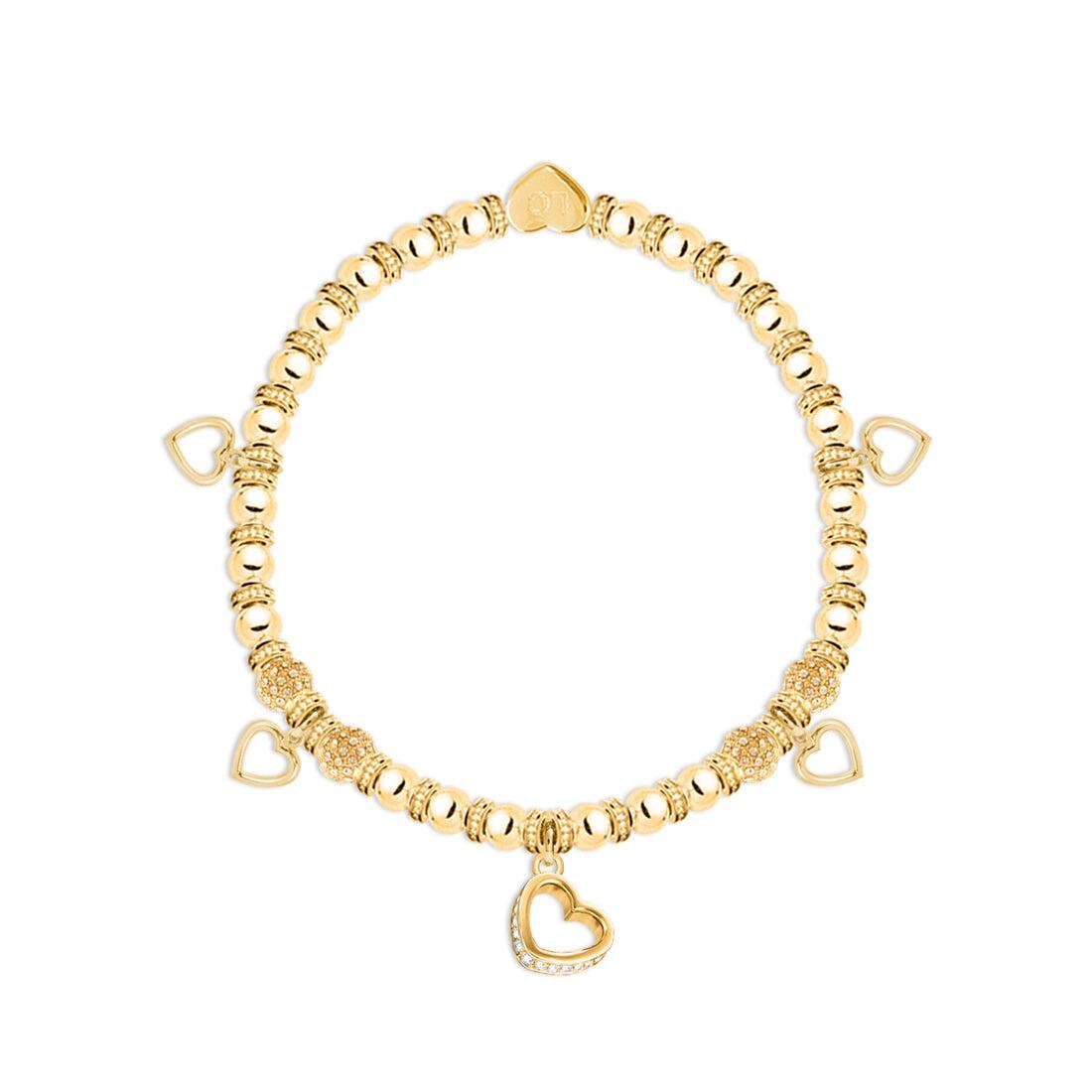 Especially For You - Gold hearts charm bracelet in flower box
