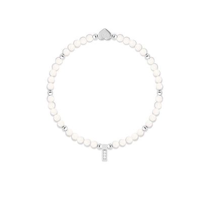 Moonstone &amp; silver beads healing crystals bracelet