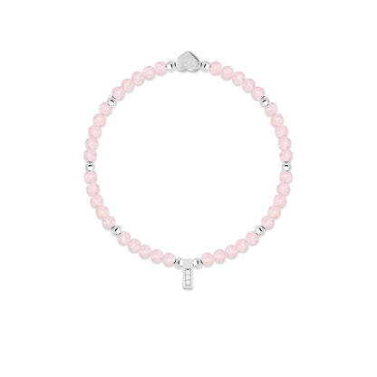 Rose Quartz &amp; silver beads healing crystals bracelet