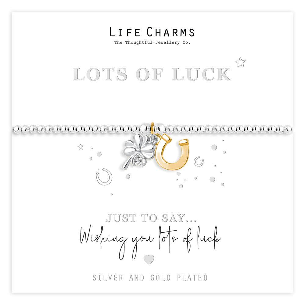 Just To Say Lots of luck clover and horseshoe charm bracelet
