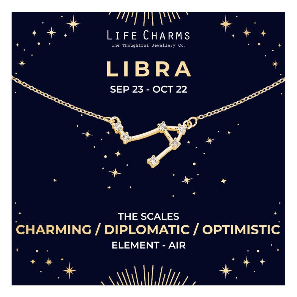 Libra Gold Zodiac Constellation Necklace