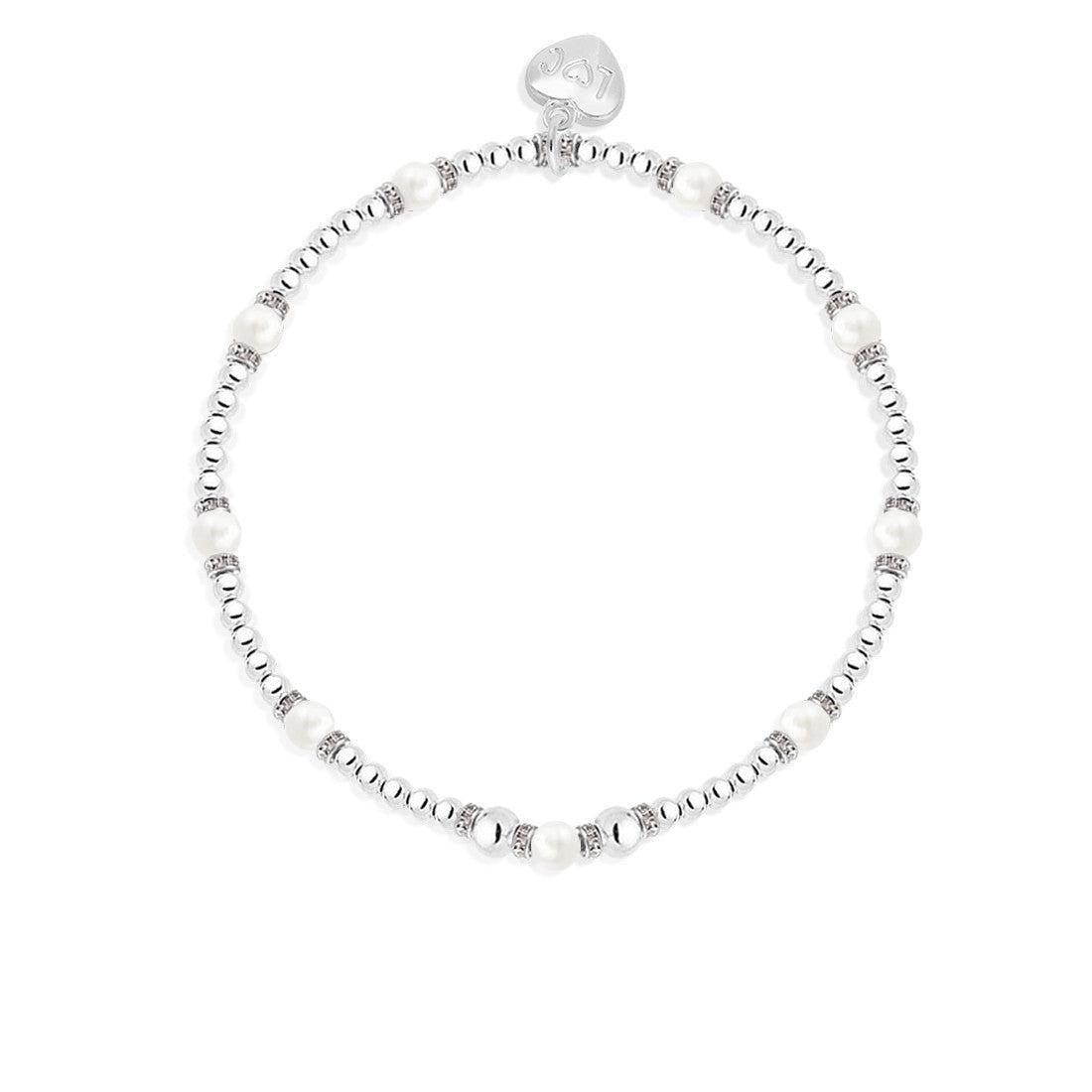 Freshwater pearl bead bracelet in silver