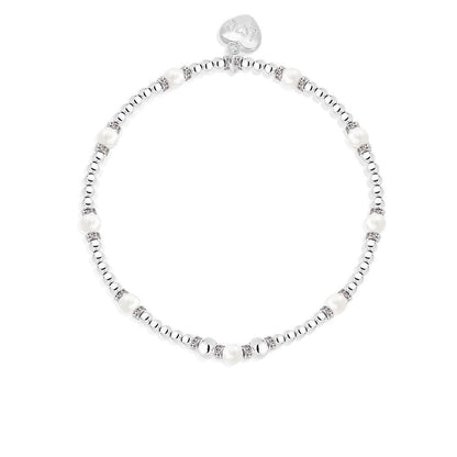 Freshwater pearl bead bracelet in silver