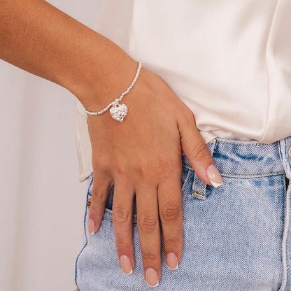 Just To Say Family heart charm bracelet