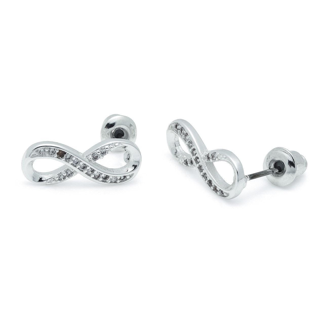 Infinity silver studs