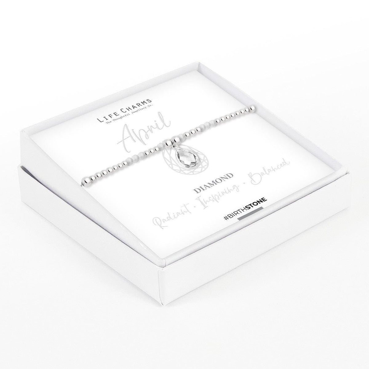Life Charms April Birthstone Charm Bracelet
