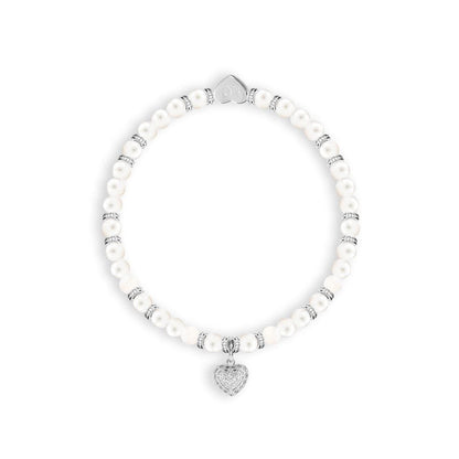 Thank You Bridesmaid - Freshwater pearls charm bracelet in flower box