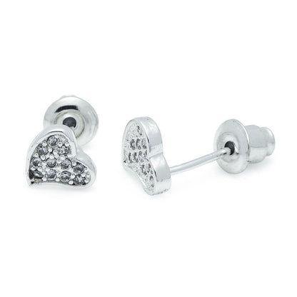 Heart silver studs
