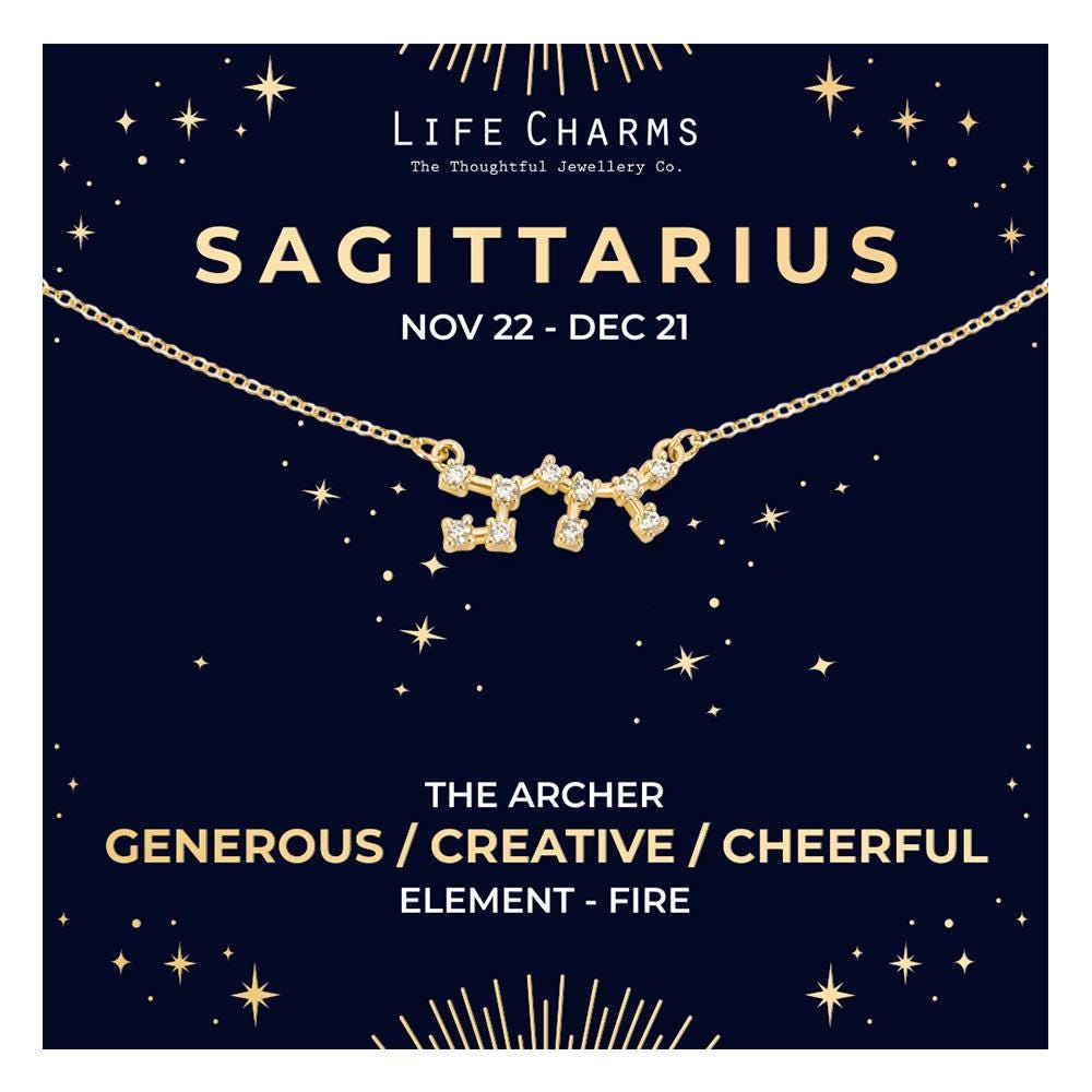 Sagittarius Gold Zodiac Constellation Necklace