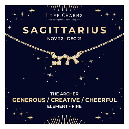 Sagittarius Gold Zodiac Constellation Necklace
