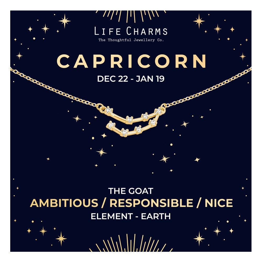 Capricorn Gold Zodiac Constellation Necklace