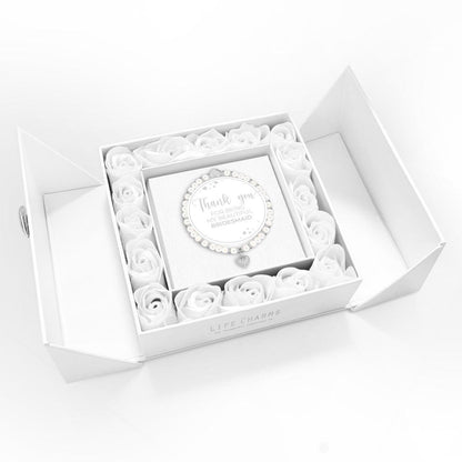 Thank You Bridesmaid - Freshwater pearls charm bracelet in flower box
