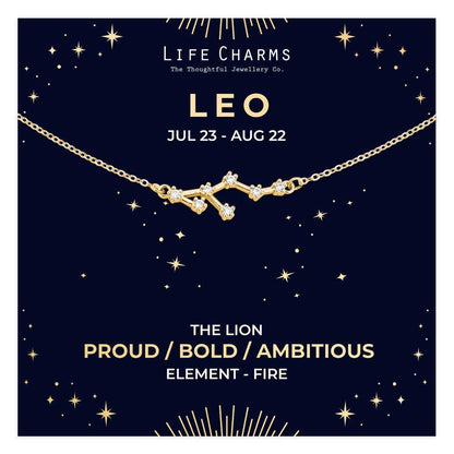 Leo Gold Zodiac Constellation Necklace