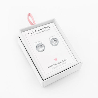 Tree of life silver studs