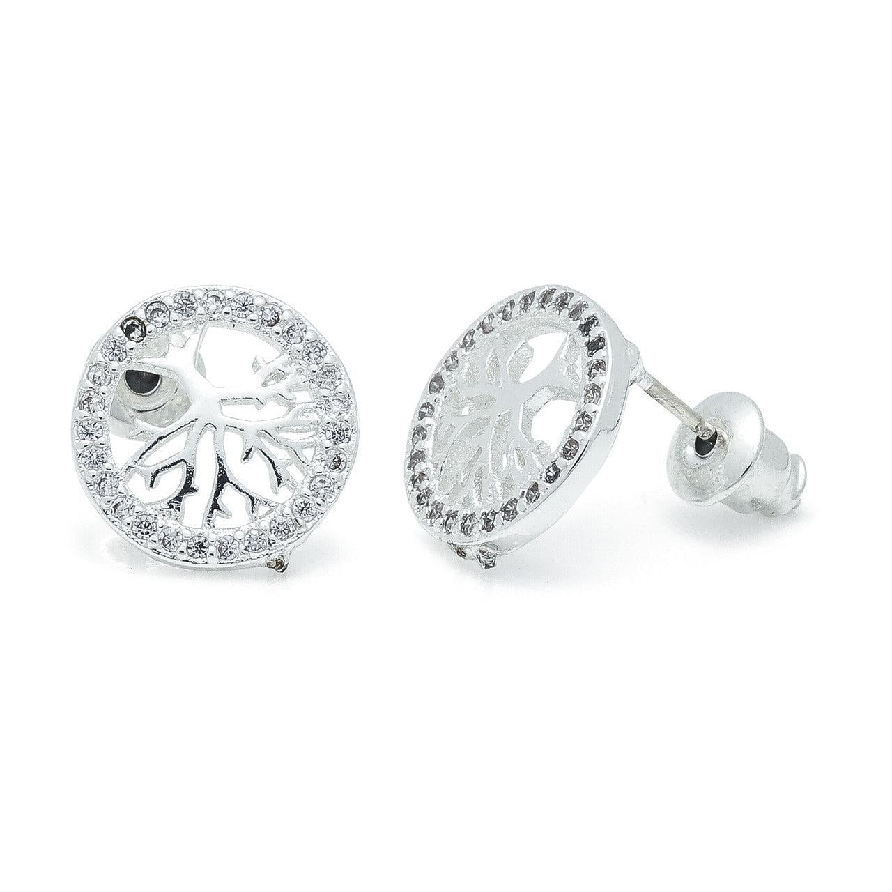 Tree of life silver studs