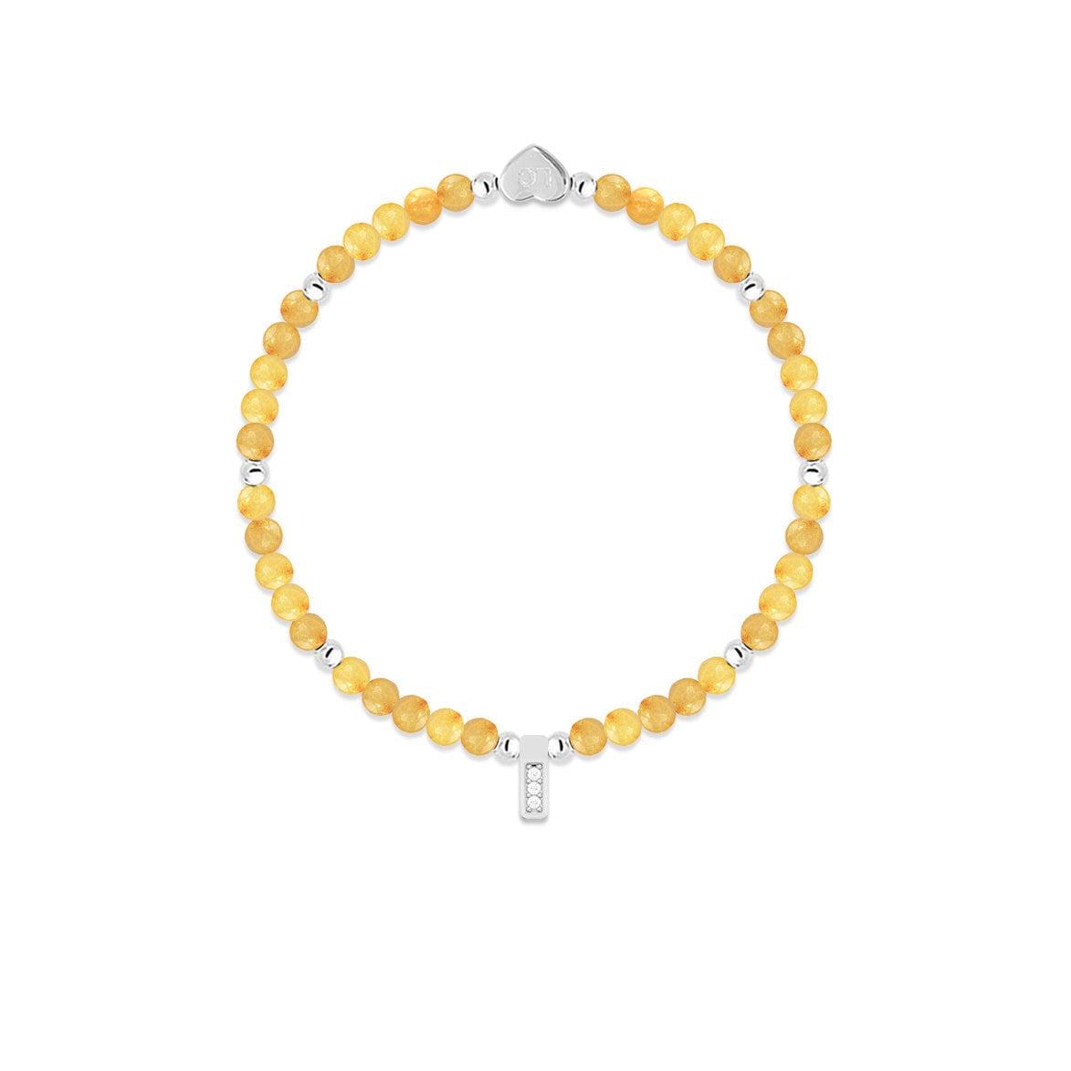 Citrine &amp; silver beads healing crystals bracelet